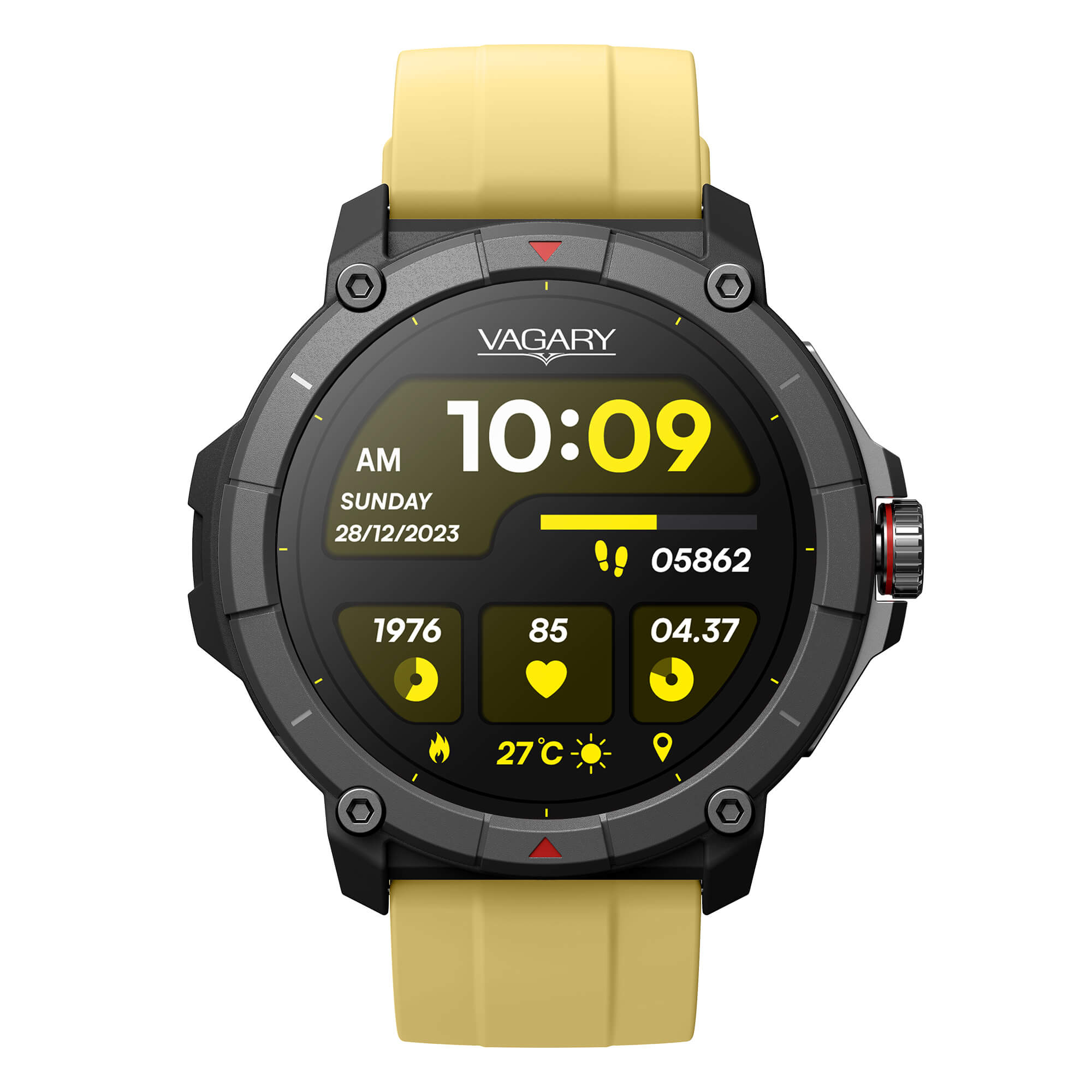 Orologio Uomo Vagary Smartwatch Nero Giallo Gomma X04A-003VY